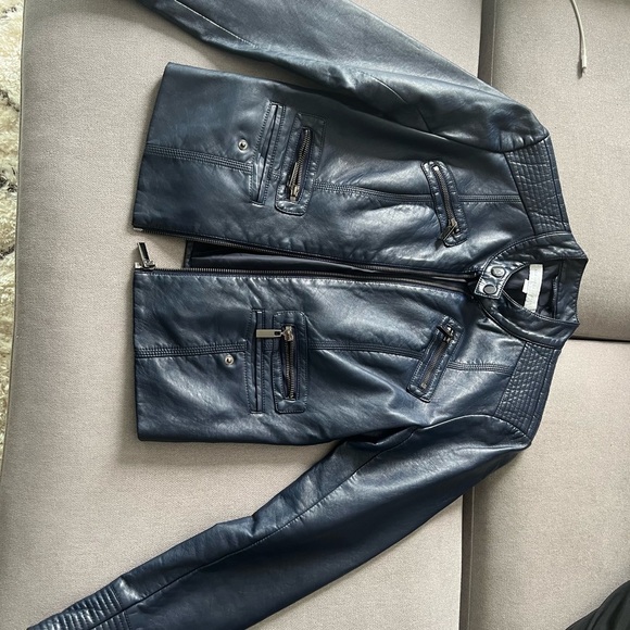 Soft Blue Biker Jacket by NYCo - Picture 5 of 8